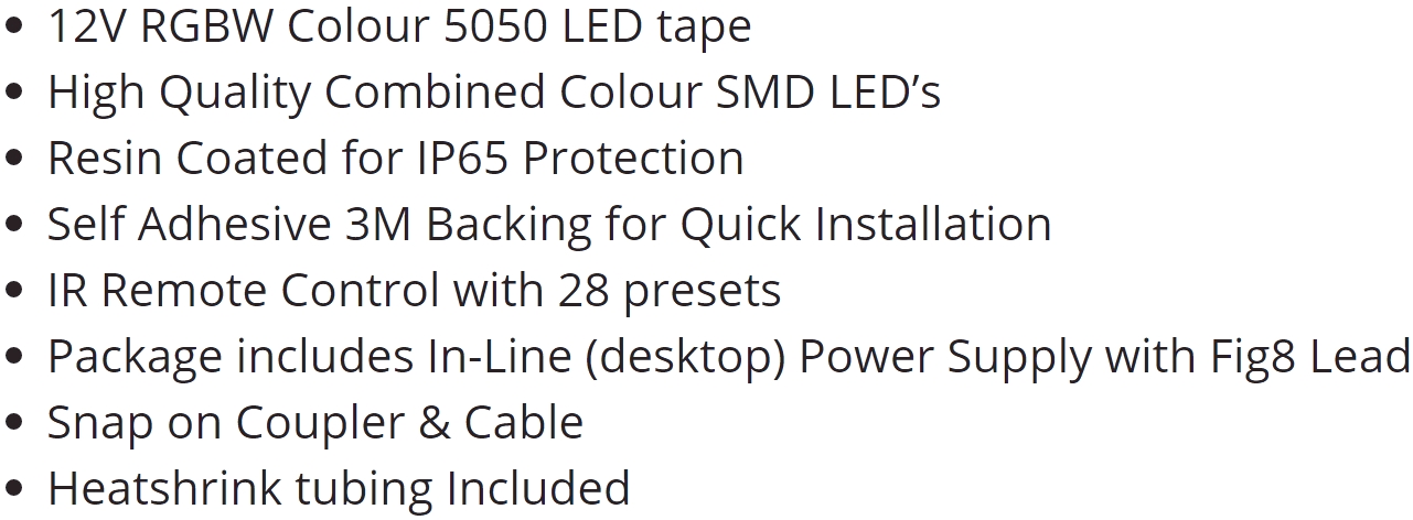 פסי לדים מוגני מים LR TECHNOLOGY RGBW LED STRIP 350064